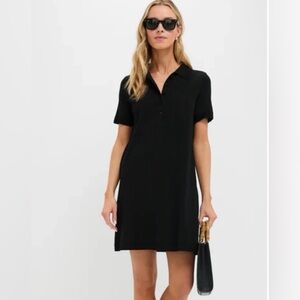 POMANDER PLACE Tuckernuck Black The Ridley Short Sleeve Polo Dress Sz. Medium